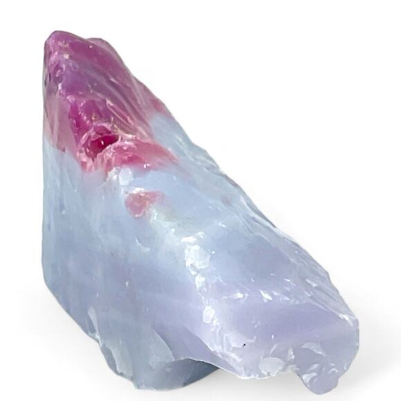 Lavender Pink Art Glass Cullet Layered Glowing Manganese Slag Glass #4GX171 - Picture 5 of 7